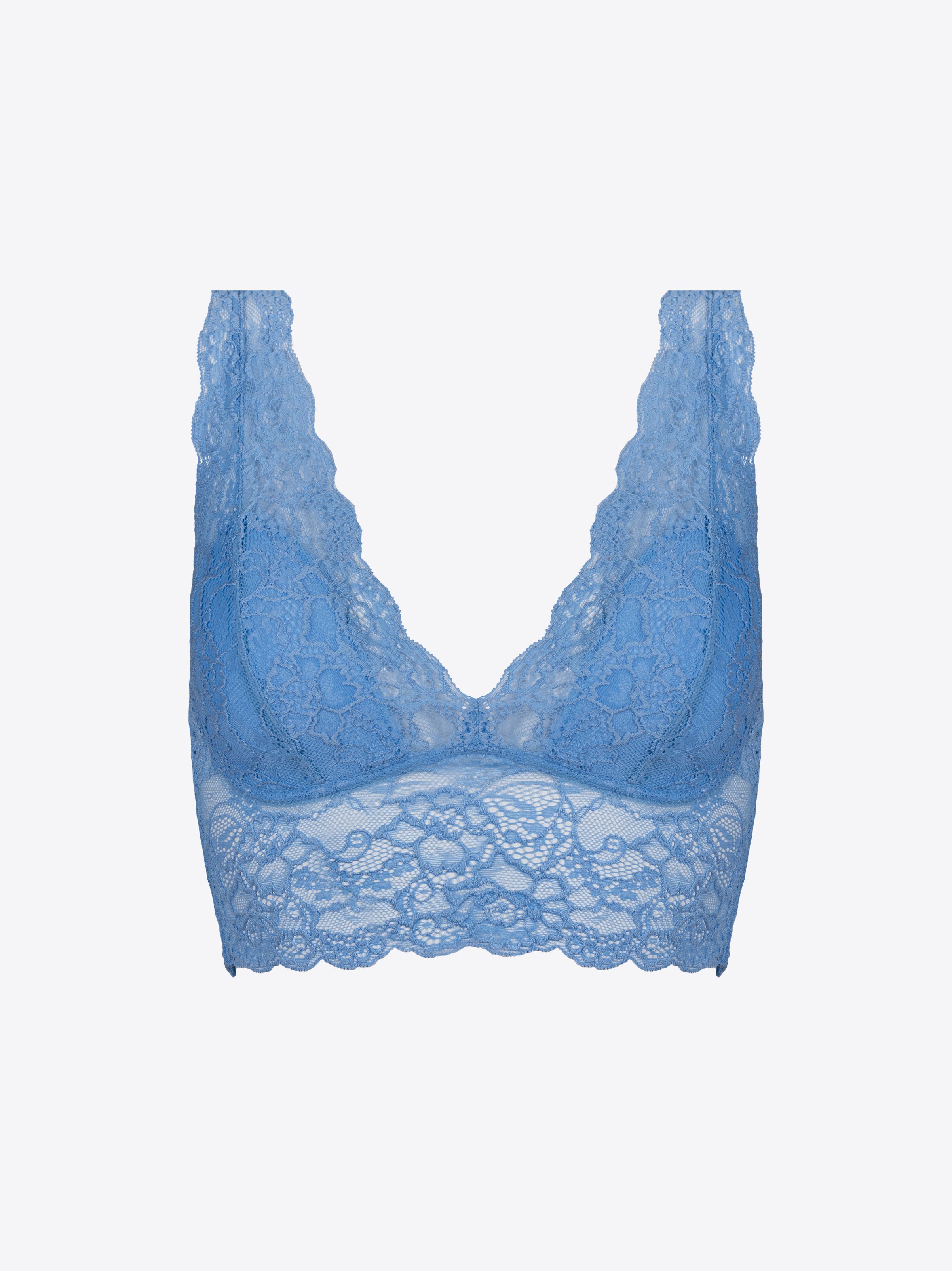 Finesse Stretchy Lace Cami Bralette - Blue Coral - – BB Store