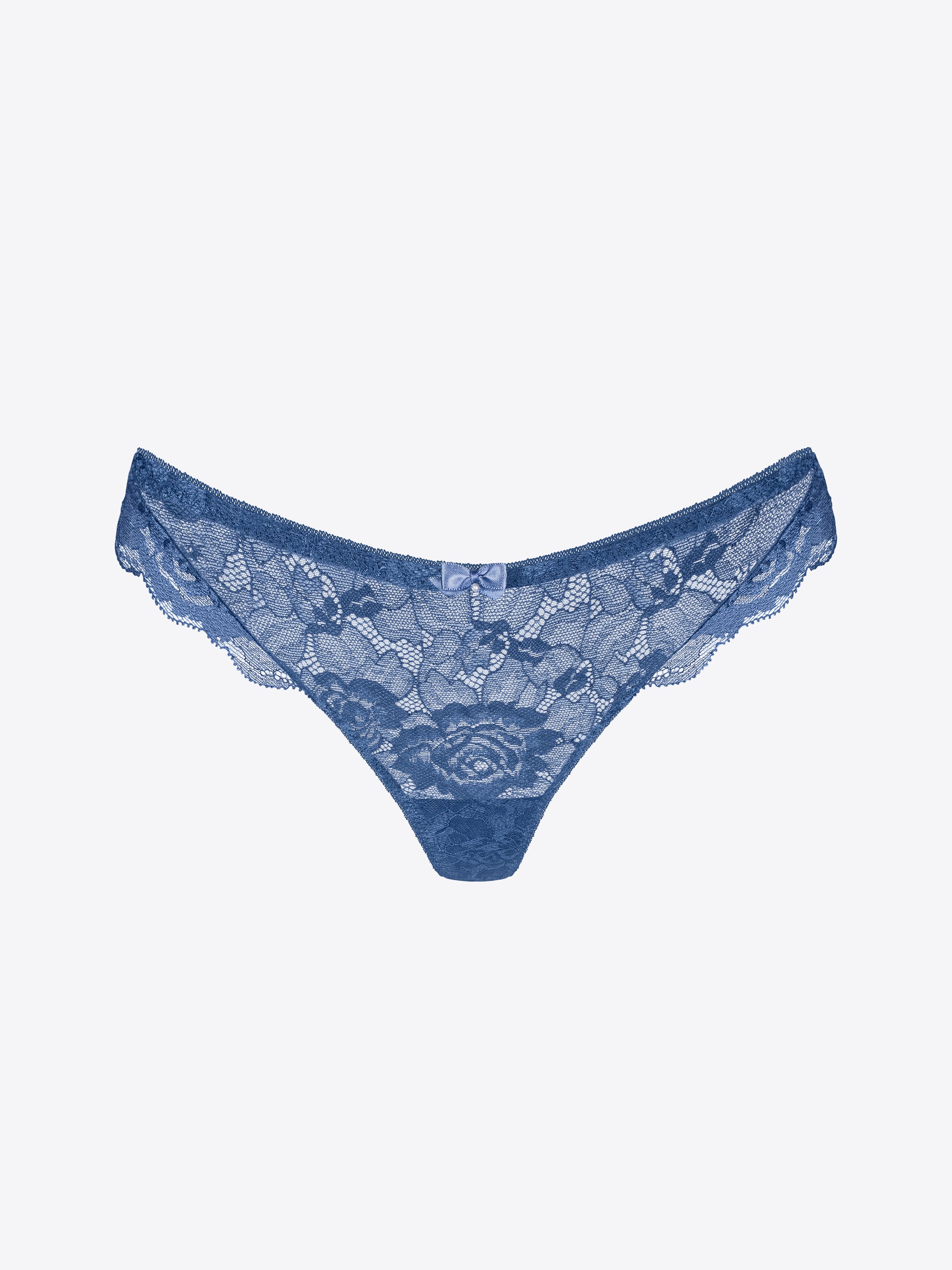 Out From Under Blue Lace Thong Underwear Women's Size Large New - beyond  exchange