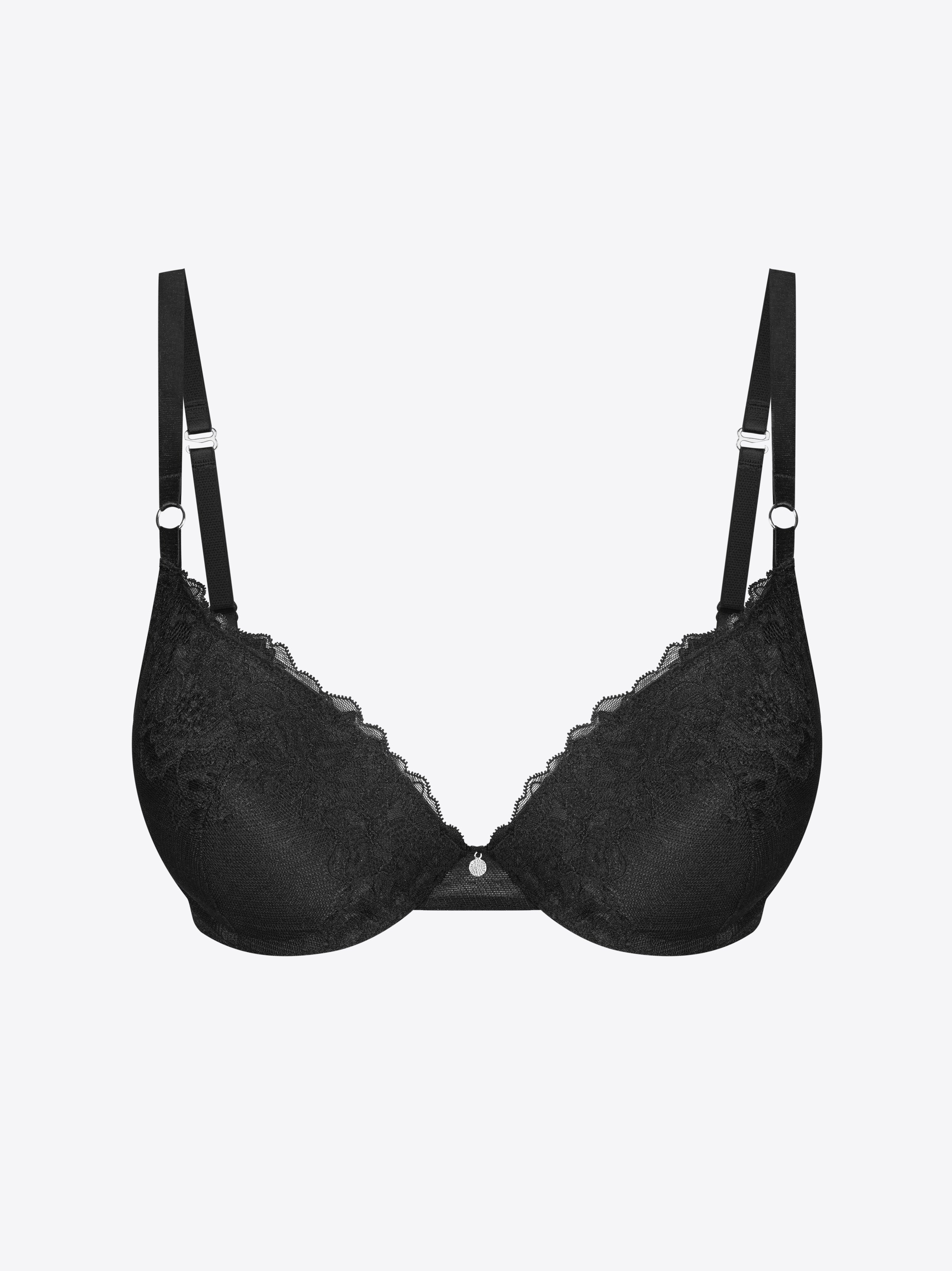 Push-up bra Tarah – black and gold